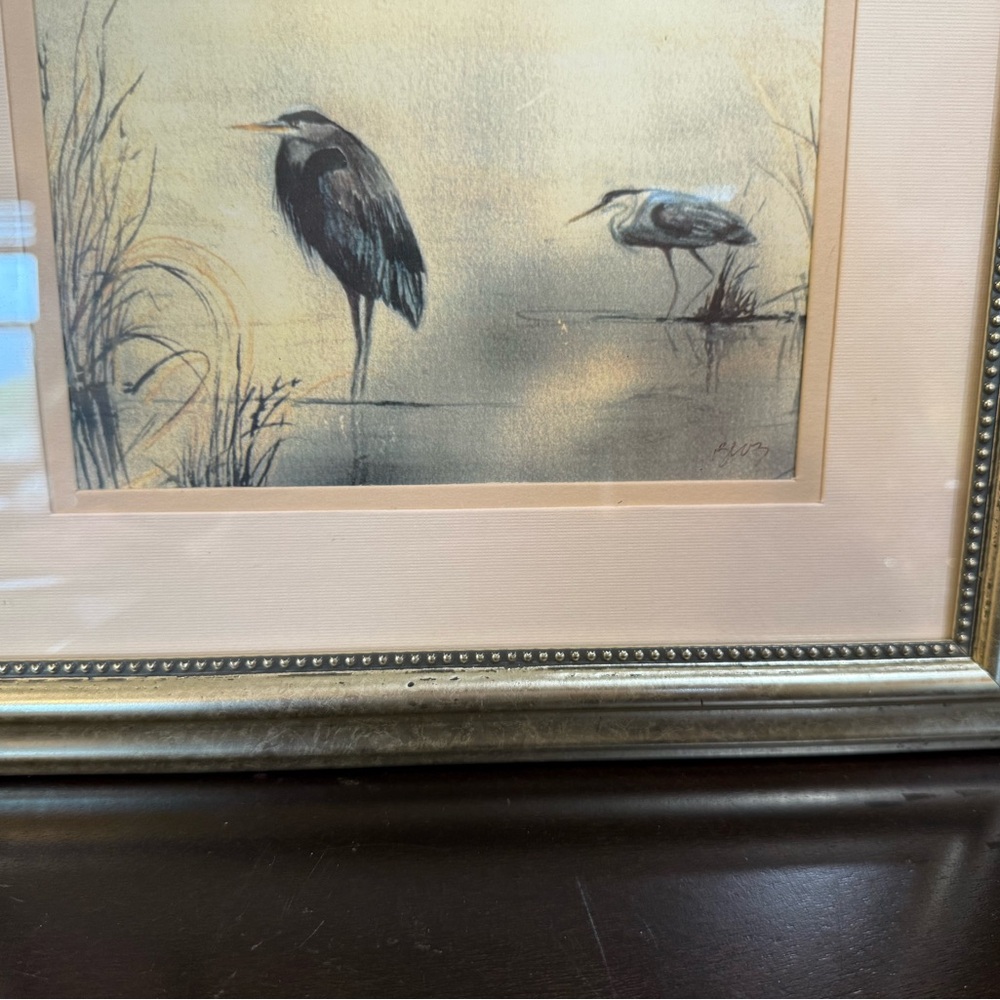 Joan Brannagan "Blue Heron" Custom Framed Art Print Bird Nature 12x10” - Picture 6 of 10